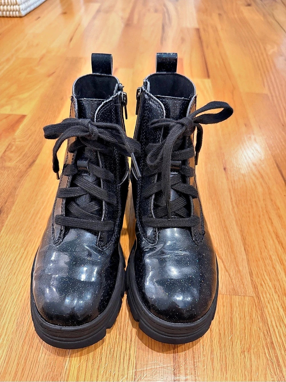 UGG Ashton Lace Up Glitter Boot Black
